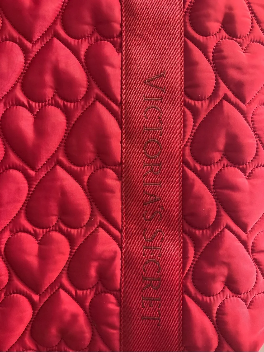 Victoria's Secret Quilted Heart Red Tote